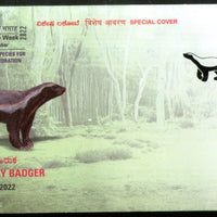 India 2022 Honey Badger Animals Wildlife Week Special Cover # 6952
