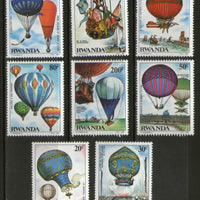 Rwanda 1984 Manned Flight Hot Air Balloons Sc 1183-90 MNH # 703