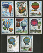 Rwanda 1984 Manned Flight Hot Air Balloons Sc 1183-90 MNH # 703