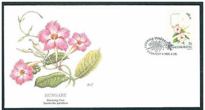 Hungary 1991 Flowering Vine Plant, Flower, Tree, Flora, FDC # 7128
