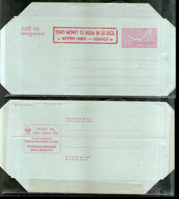 India 2000 850p Swan Western Union Advt. on Postal Stationery Aerogramme MINT # 7175