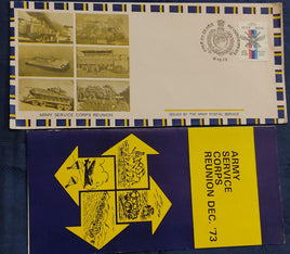 India 1973 Army Service Corps Reunion Military Coat of Arms APO Cover # 7187