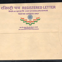 India 1997 600+100p Ashokan 50th Anni. of Independence Postal Stationery Registered Envelope MINT # 7464