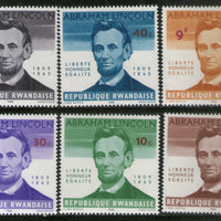 Rwanda 1965 Abraham Lincoln Death Cent. Sc 92-97 MNH # 746
