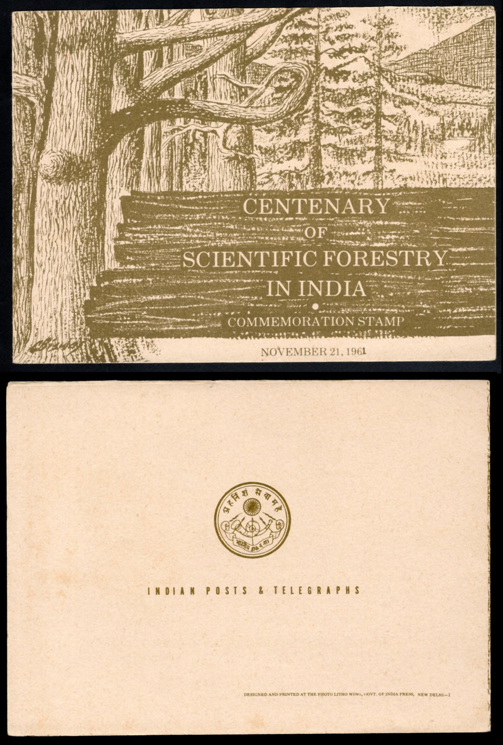 India 1961 Scientific Forestry Centenary Phila-361 Cancelled Folder # 7605