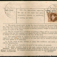 India 1960 Grant Road Bombay tied Certificate of Posting form # 7635
