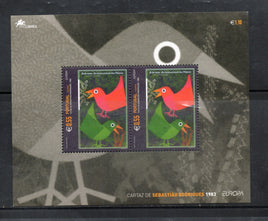 Portugal Azores 2003 Birds Painting Europa Sc 473a M/s MNH # 7668