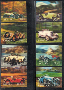 Bhutan 1971 Classical Car Antique Automobiles Exotica 3D Stamp 8v MNH # 766