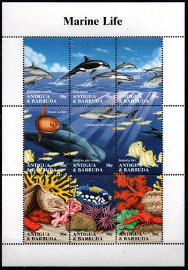 Antigua & Barbuda 1994 Marine Life Fish Dolphin Corals Sc 1806 Sheetlet MNH # 7675