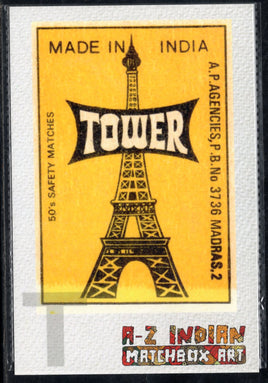India 2021 Eiffel Tower A to Z Matchbox Art Picture Post Card Mint # 7711