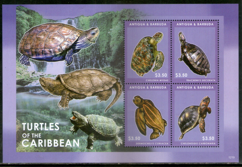 Antigua & Barbuda 2012 Turtles Reptiles Amphibians Sc 3203 Sheetlet MNH # 7736