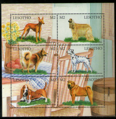 Lesotho 1999 Breeds of Dogs Pet Animals Sc 1173 Sheetlet MNH # 7744