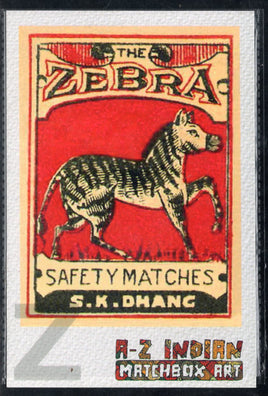 India 2021 Zebra A to Z Matchbox Art Picture Post Card Mint # 7744