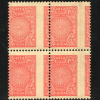 India 19090’s 100p Revenue Stamp BLK/4 ERROR Perf shifting MNH # 774