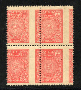 India 19090’s 100p Revenue Stamp BLK/4 ERROR Perf shifting MNH # 774