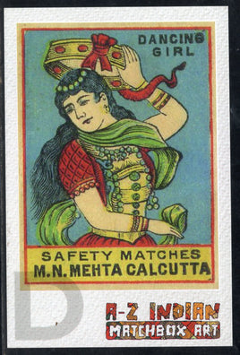 India 2021 Dancing Girl A to Z Matchbox Art Picture Post Card Mint # 7756