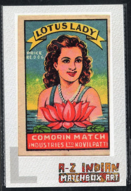 India 2021 Lotus Lady A to Z Matchbox Art Picture Post Card Mint # 7757