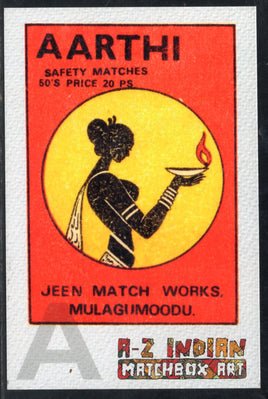 India 2021 AARTHI A to Z Matchbox Art Picture Post Card Mint # 7764