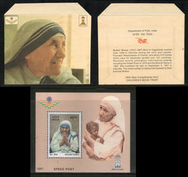 India 1997 Mother Teresa Nobel Prize M/s with Envelope MNH # 7770