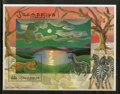 Somalia 1998 Zebra Lion Wildlife Animals M/s MNH # 7784