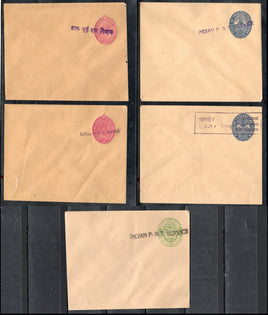 Hyderabad Travancore – Cochin State O/P P&T 5 Diff. Postal Stationery Envelope Mint # 7787