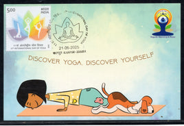 India 2025 11th International Day of Yoga Dog Max Cards # 7791