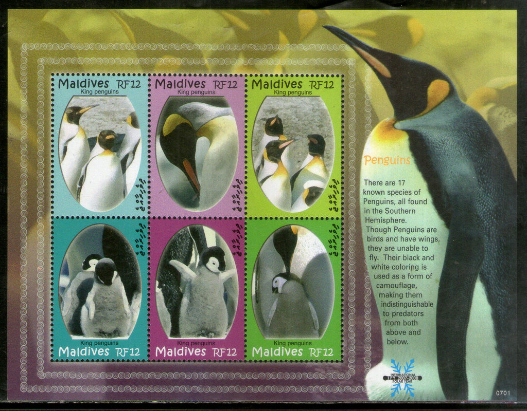 Maldives 2007 King Penguins Birds Marine Life Sc 2938 Sheetlet MNH # 7794