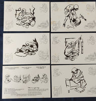 India 2021 R. K. Laxman Cartoonist Sketch of Mahatma Gandhi 6 Diff. Picture Post Cards Mint # 7810