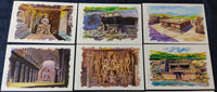 India 2025 Ellora Cave Buddha Temple Artwork 12 Diff. Picture Post Cards Mint # 7891