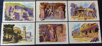 India 2025 Ellora Cave Buddha Temple Artwork 12 Diff. Picture Post Cards Mint # 7891