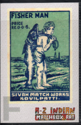India 2021 Fisher Man A to Z Matchbox Art Picture Post Card Mint # 7952