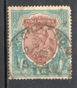 India 1933 1Re King George V Phila-209 Used Stamp # 798