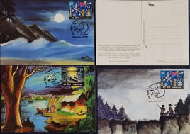 India 2007 Children's Day Painting Phila-2312-13 Max Cards Set Presentation Pack With Stamp & Cancelled # 8059