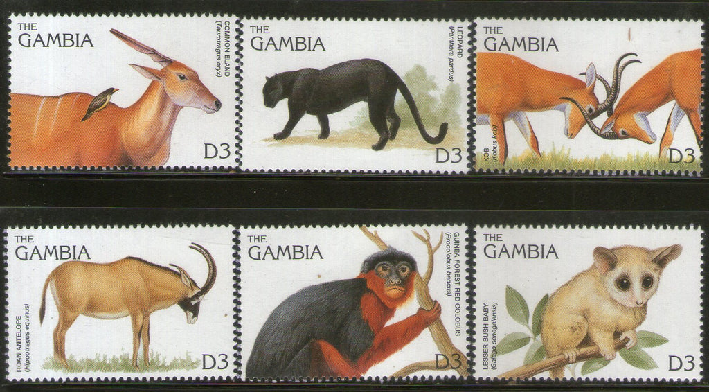 Gambia 1996 Monkey Mammals Wildlife Animals Sc 1740 6v MNH # 807