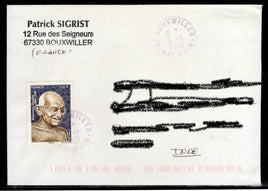 France 2019 Mahatma Gandhi 150th Birth Anniversary 1v Used Cover to India # 8153