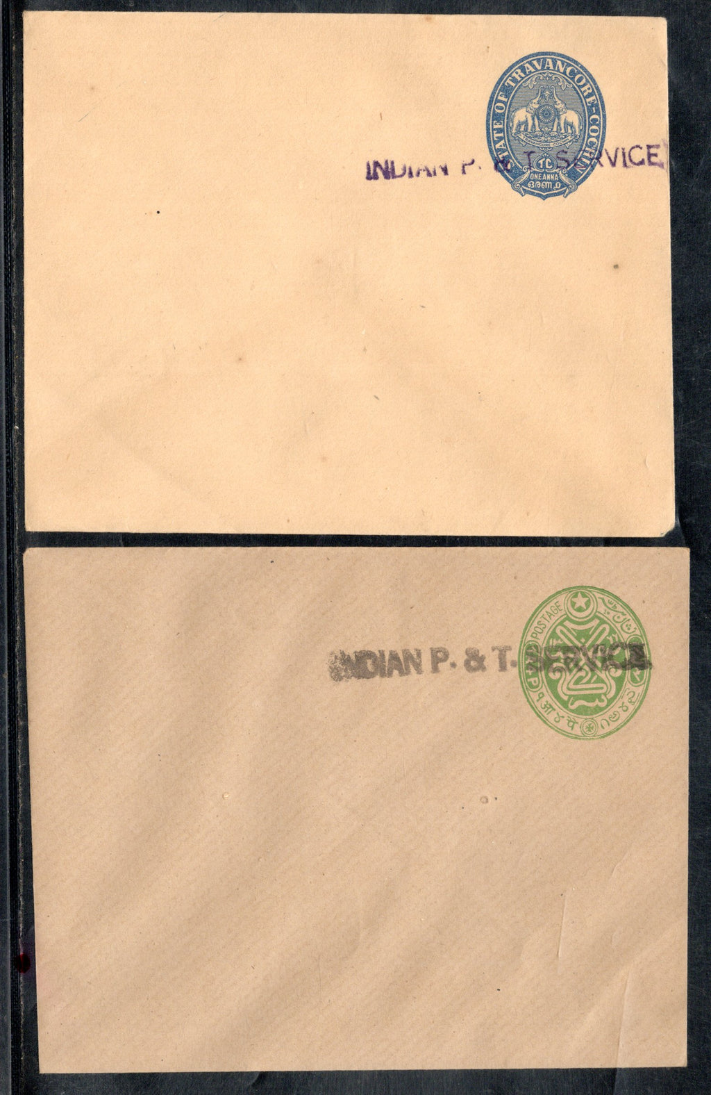 Hyderabad Travancore – Cochin State O/P P&T 2 Diff. Postal Stationery Envelope Mint # 8158