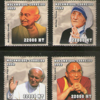 Mozambique 2002 Mahatma Gandhi of India Teresa Dalai Lama Paul Sc 1610 4v MNH # 815