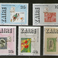 Zaire 1986 Stamp Centenary Stamps on Stamp Sc 1220-24 MNH # 816