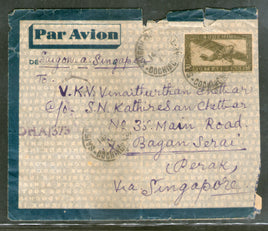 Indo-China 1945 44c Air Envelope to Bagan Serai with Censor also Sea Base Army/P.O. # 8255