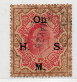 India 1909 2Rs King Edward Service Phila S74 Used # 839