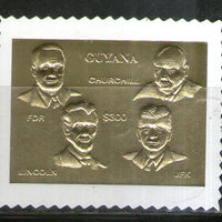 Guyana 1994 Lincoln Churchill Kennedy Gold Foil Stamps MNH # 850