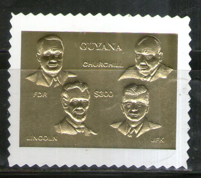 Guyana 1994 Lincoln Churchill Kennedy Gold Foil Stamps MNH # 850