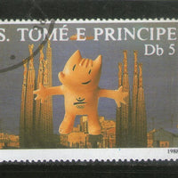 St. Thomas & Prince Is. 1989 Barcelona Olympic Games Muscot Cobi 1v Sc 834 Cancelled # 886a