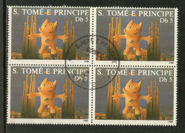 St. Thomas & Prince Is. 1989 Barcelona Olympic Games Mascot Cobi BLK/4 Sc 834 Cancelled # 886b