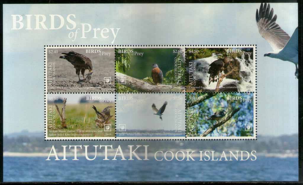 Aitutaki 2018 Birds of Prey Eagle Wildlife Sheetlet MNH # 9021