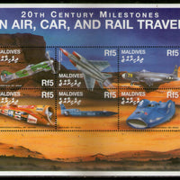 Maldives 2000 Airplanes Automobile Trains Transport Sc 2499 Sheetlet MNH # 9119