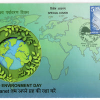 India 2022 World Environment Day Save Our Planet Map Special Cover # 9138