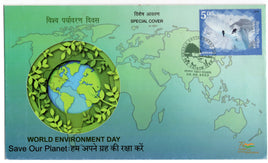 India 2022 World Environment Day Save Our Planet Map Special Cover # 9138