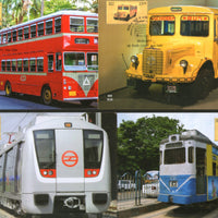 India 2017 Means of Transport Through Ages Vintage Car Metro Train Bus Set of 20 Max Cards with Stamp cancelled # 9141