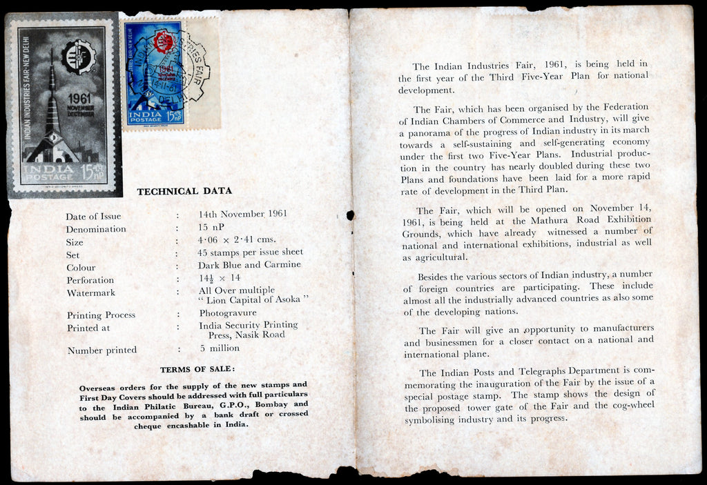 India 1961 Indian Industries Fair Phila-360 Cancelled Folder # 9160